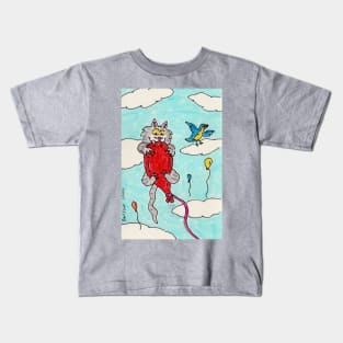 Kitty on a Balloon Kids T-Shirt